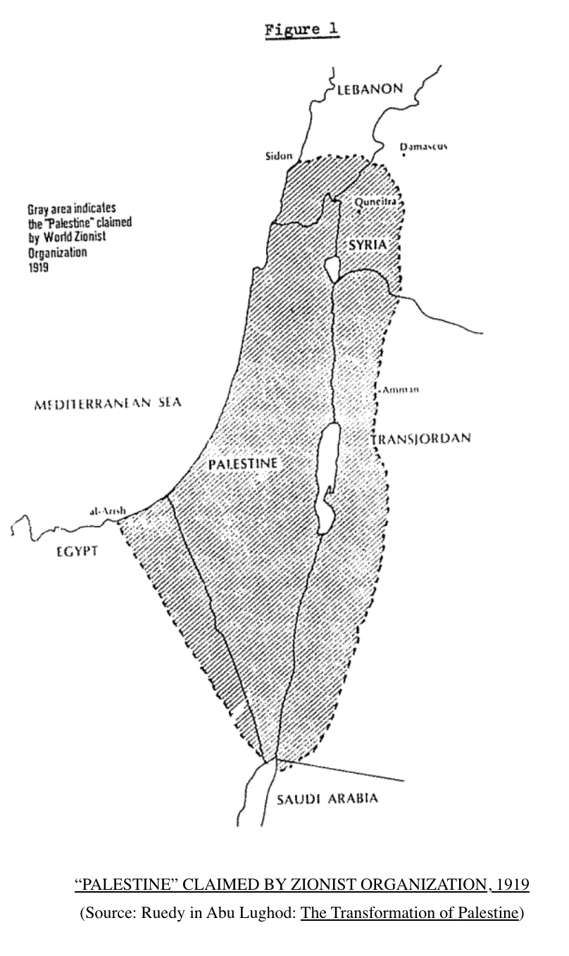 Palestine claimed by Zionist Organization, 1919